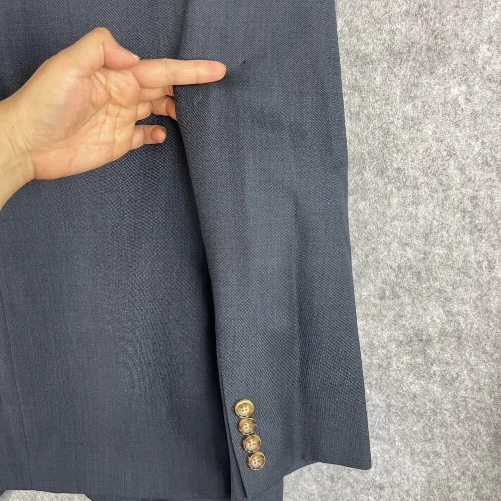 J Crew‎ Thompson Blazer Sport Coat Mens 42L Blue Wool 2 Button Preppy Career